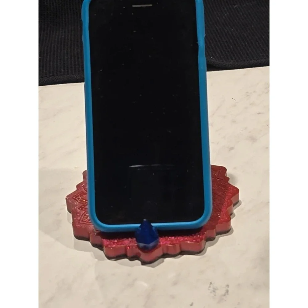 Handmade Resin Cell Phone Holder Purple Red‎ Bear  740